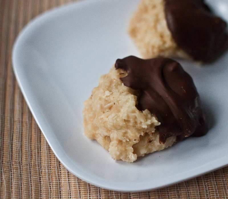 chocolate dipped peanut butter coconut candies
