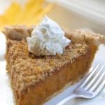 Bourbon Laced Pumpkin Pie with Walnut Crumble Topping
