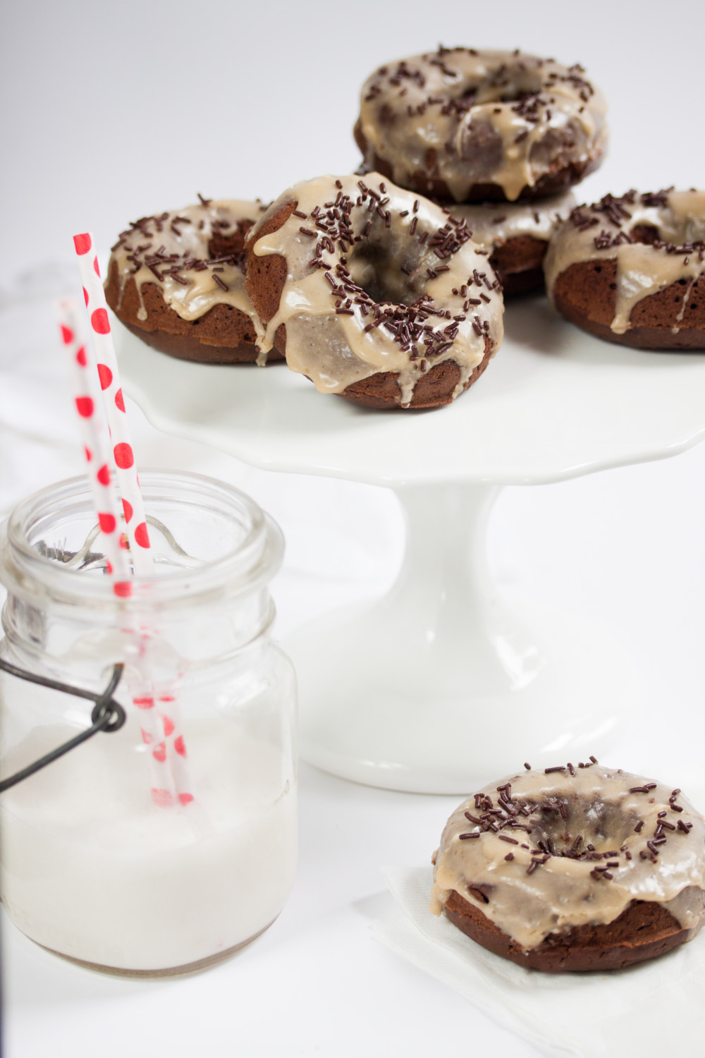 Salted Caramel Glazed Chocolate Donuts | Vegan Gluten Free | Allyson Kramer
